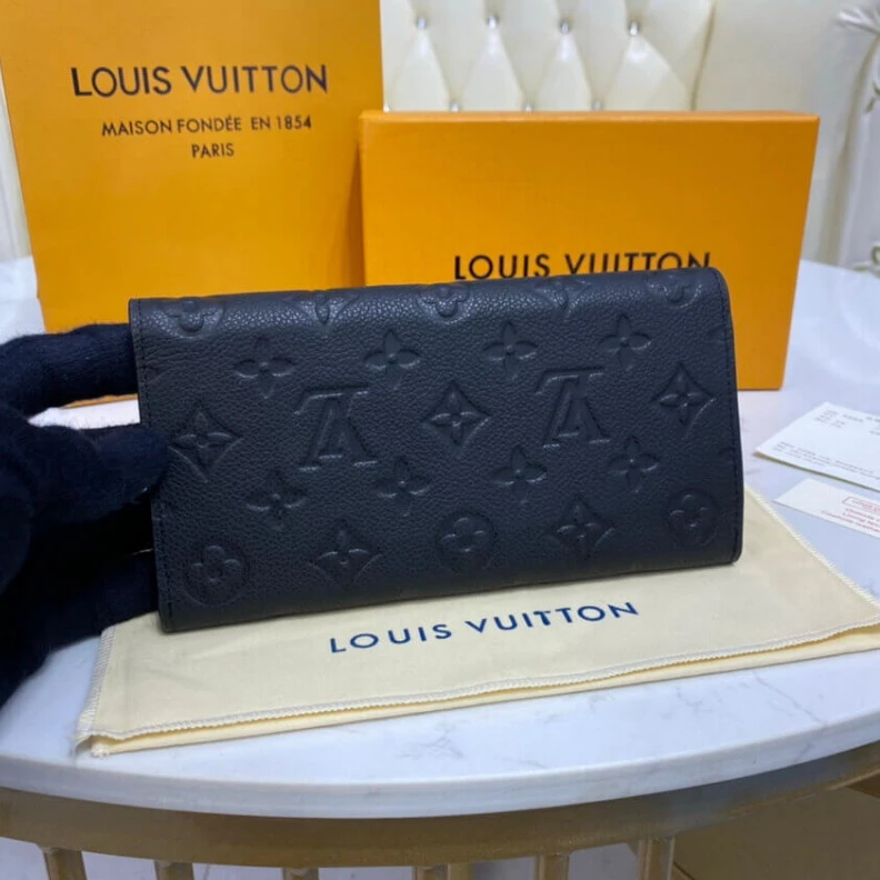 Replica bags Goldcolor Louis Vuitton Monogram Empreinte Emilie Wallet Black
