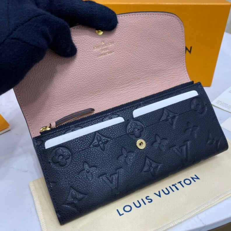 Replica bags Goldcolor Louis Vuitton Monogram Empreinte Emilie Wallet Black