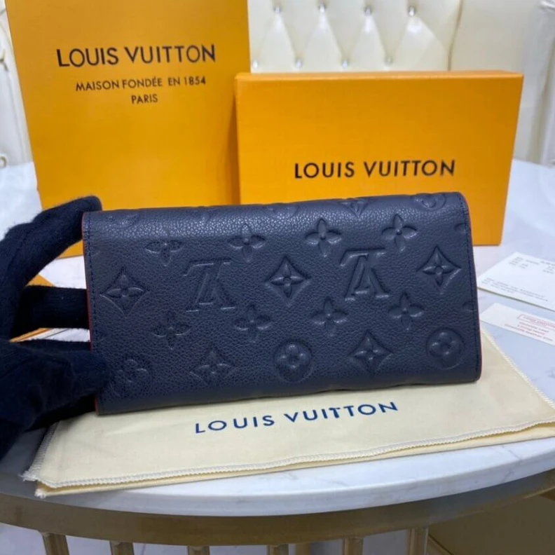 Replica bags Marine   Louis Vuitton Monogram Empreinte Emilie Wallet Marine Rouge