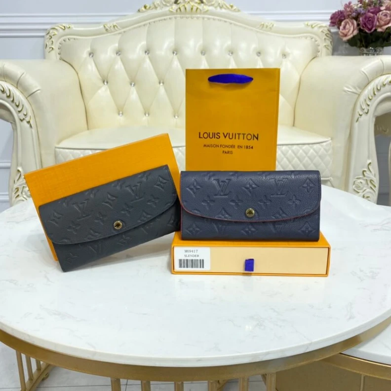 Replica bags Marine   Louis Vuitton Monogram Empreinte Emilie Wallet Marine Rouge