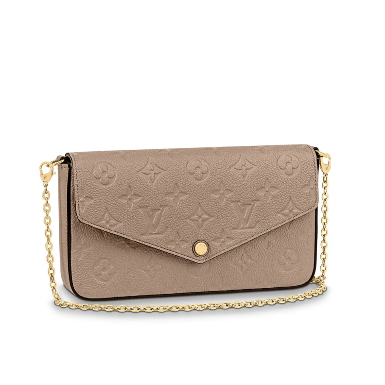 Large com Louis Vuitton Monogram Empreinte Felicie Pochette Tourterelle