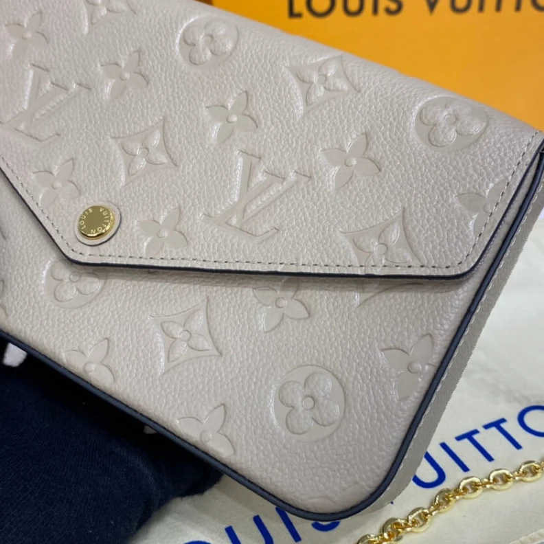 Replica bag Large com Louis Vuitton Monogram Empreinte Felicie Pochette Tourterelle