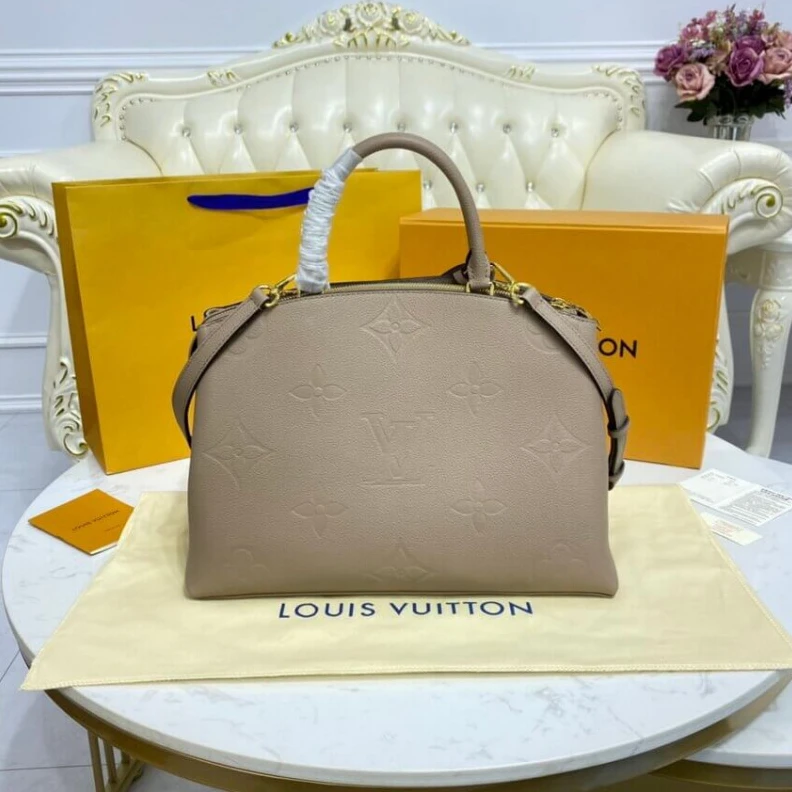 Lv belts replica Both chic Louis Vuitton Monogram Empreinte Grand Palais Tourterelle
