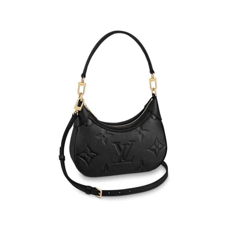 Tonal mic Louis Vuitton Monogram Empreinte Leather Bagatelle Black