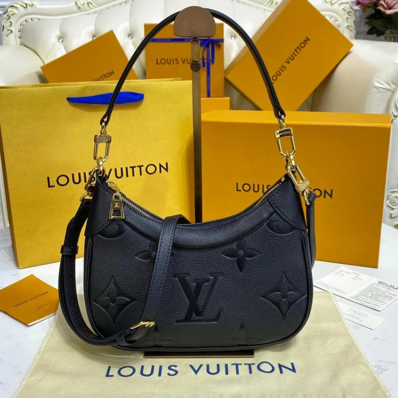 Mythick.ru Tonal mic Louis Vuitton Monogram Empreinte Leather Bagatelle Black