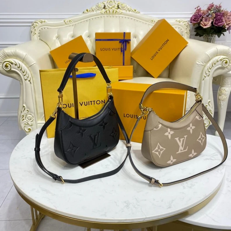 Mythick.ru Tonal mic Louis Vuitton Monogram Empreinte Leather Bagatelle Black