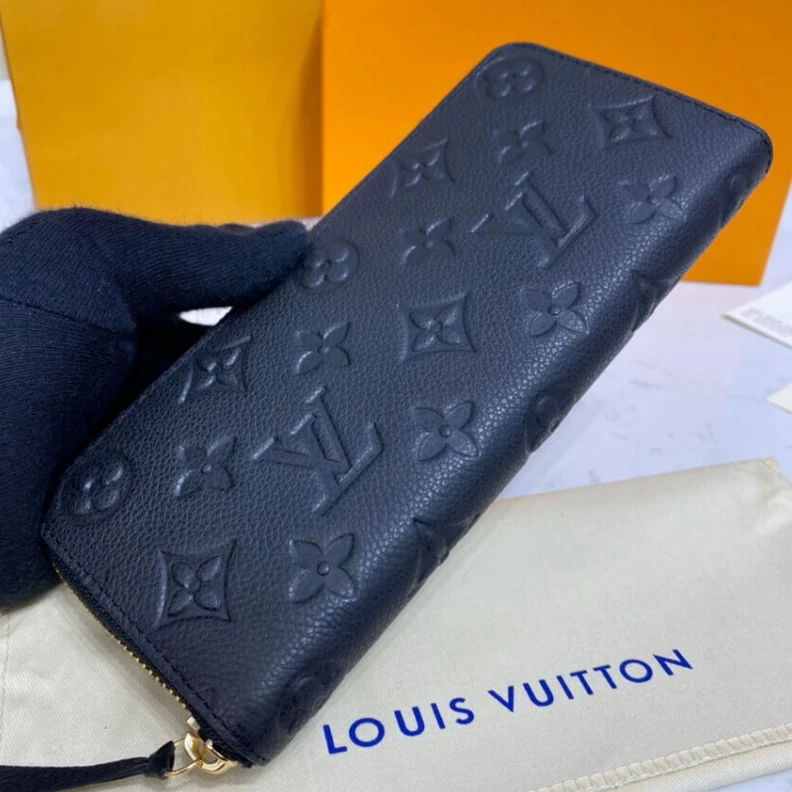 Mythick ru Supple gr Louis Vuitton Monogram Empreinte Leather Clemence Wallet Black