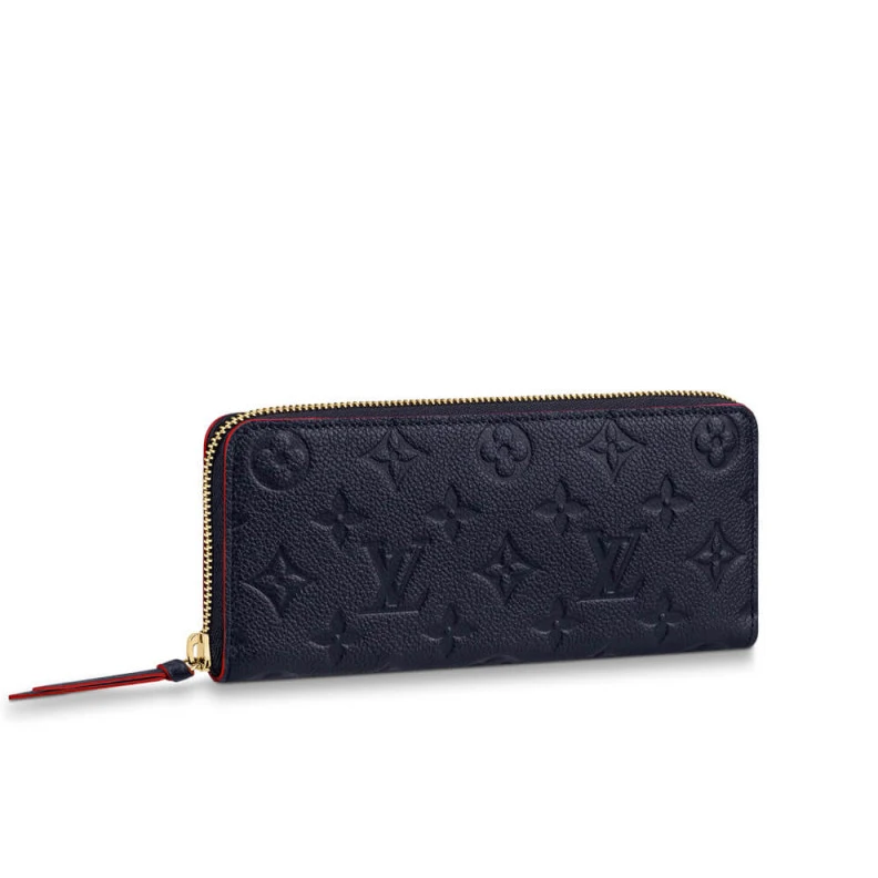 Goldcolor Louis Vuitton Monogram Empreinte Leather Clemence Wallet M69415