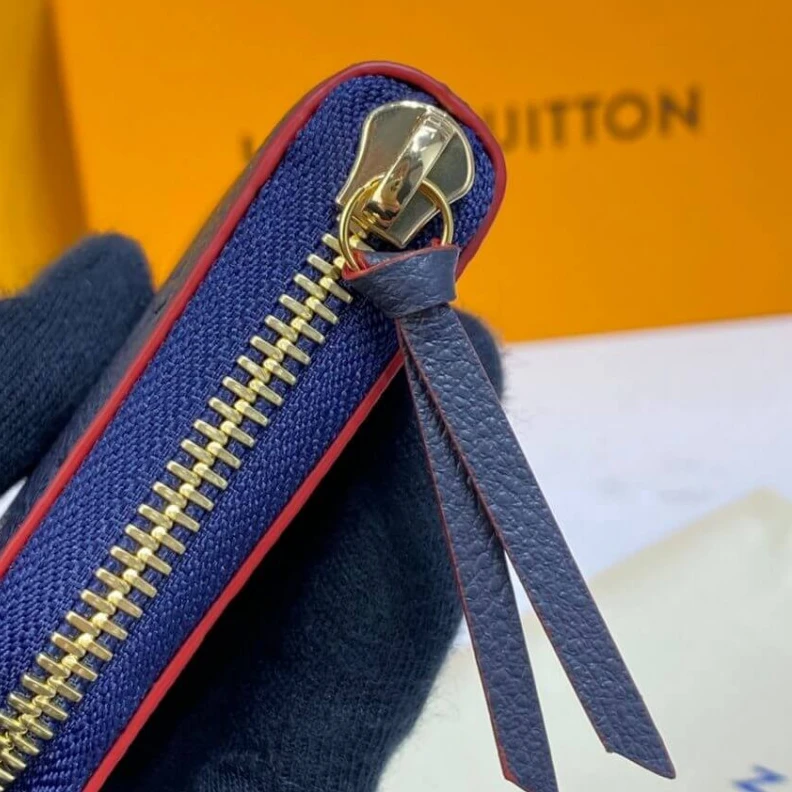 Lv belts replica Goldcolor Louis Vuitton Monogram Empreinte Leather Clemence Wallet M69415