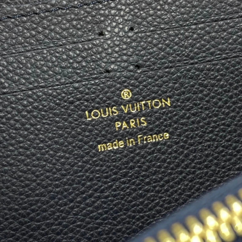 Lv belts replica Goldcolor Louis Vuitton Monogram Empreinte Leather Clemence Wallet M69415
