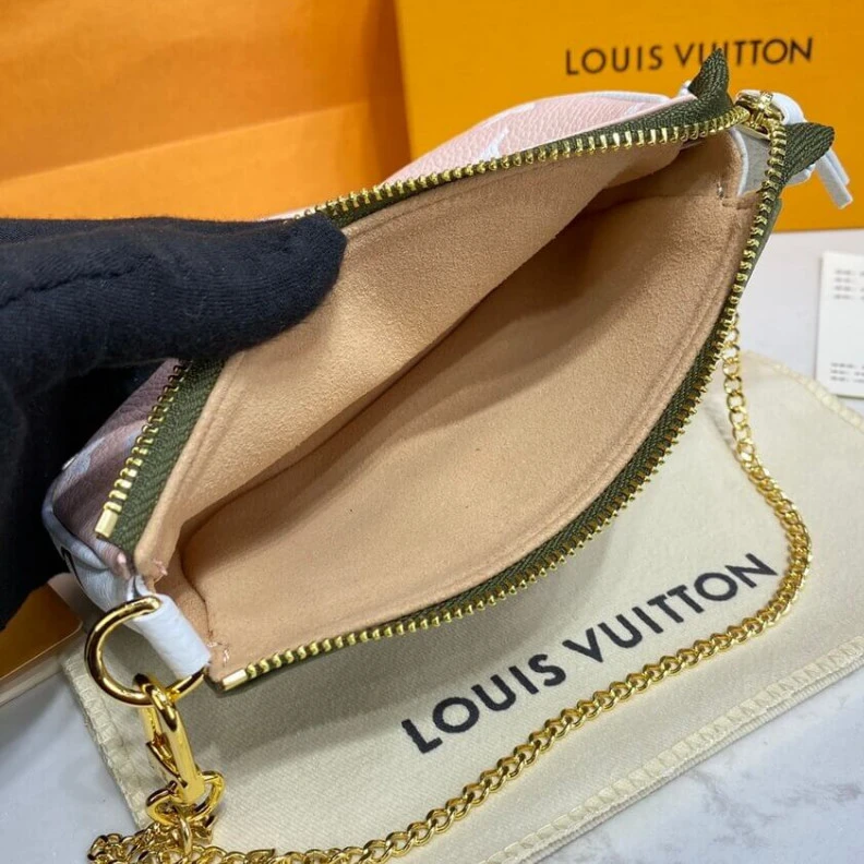 Replica bag Monogram Louis Vuitton Monogram Empreinte Leather Mini Pochette Accessoires Khaki