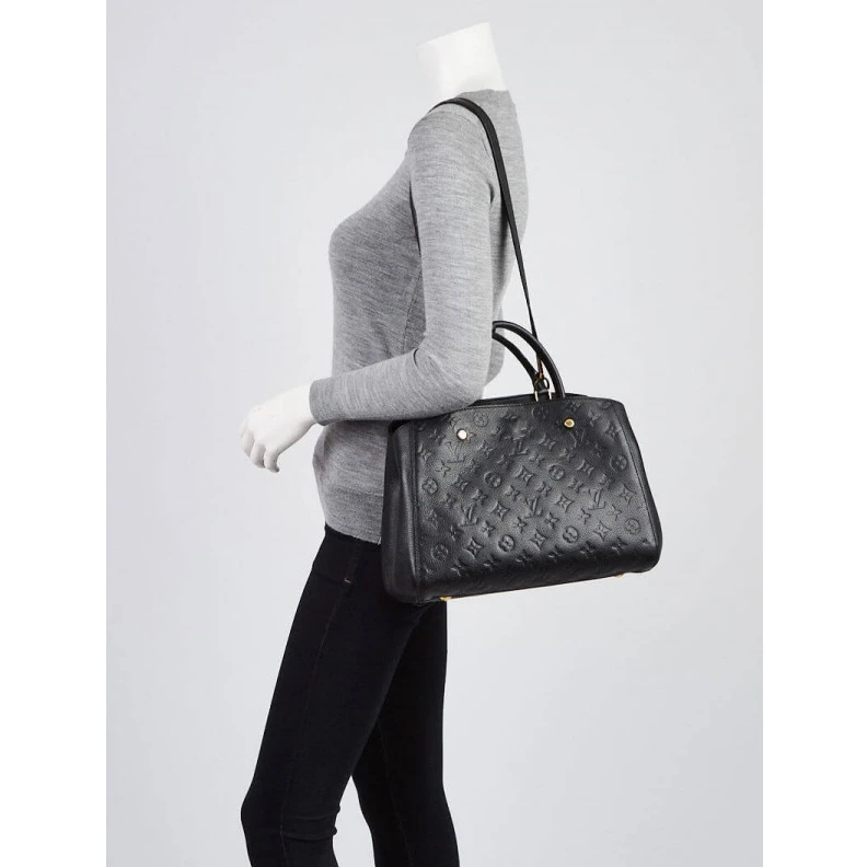 Mythick 4 protect LV Monogram Empreinte Leather Montaigne MM Black