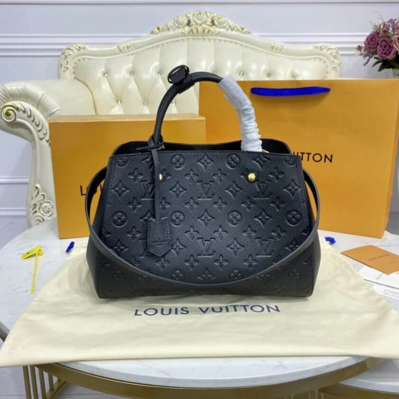 Mythick 4 protect LV Monogram Empreinte Leather Montaigne MM Black