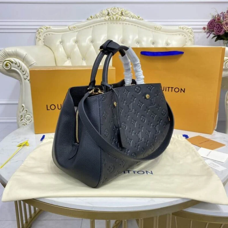 Mythick 4 protect LV Monogram Empreinte Leather Montaigne MM Black