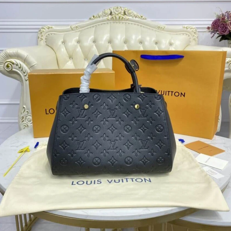 Mythick 4 protect LV Monogram Empreinte Leather Montaigne MM Black
