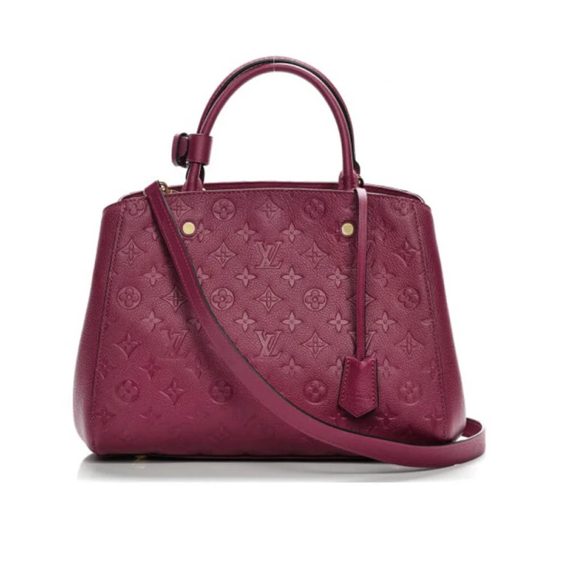 Key bell Louis Vuitton Monogram Empreinte Leather Montaigne MM Burgundy