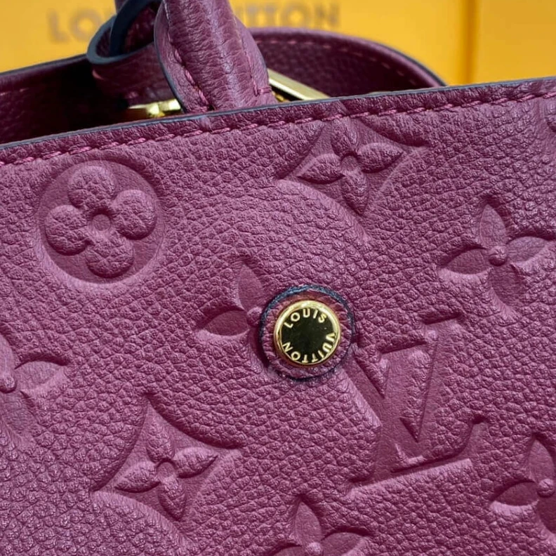 Replica bags lv Key bell Louis Vuitton Monogram Empreinte Leather Montaigne MM Burgundy