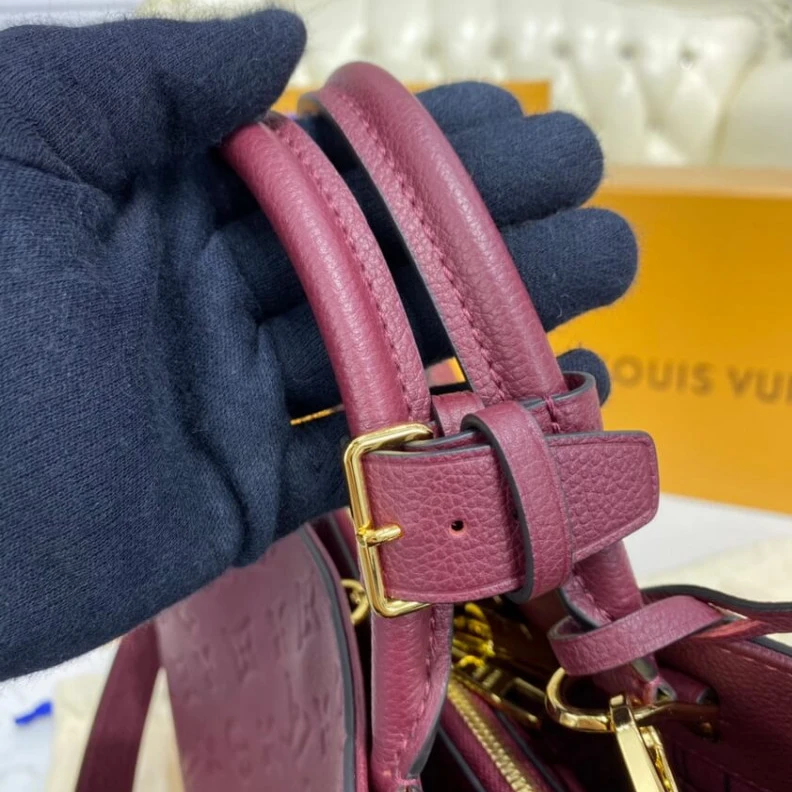Replica bags lv Key bell Louis Vuitton Monogram Empreinte Leather Montaigne MM Burgundy