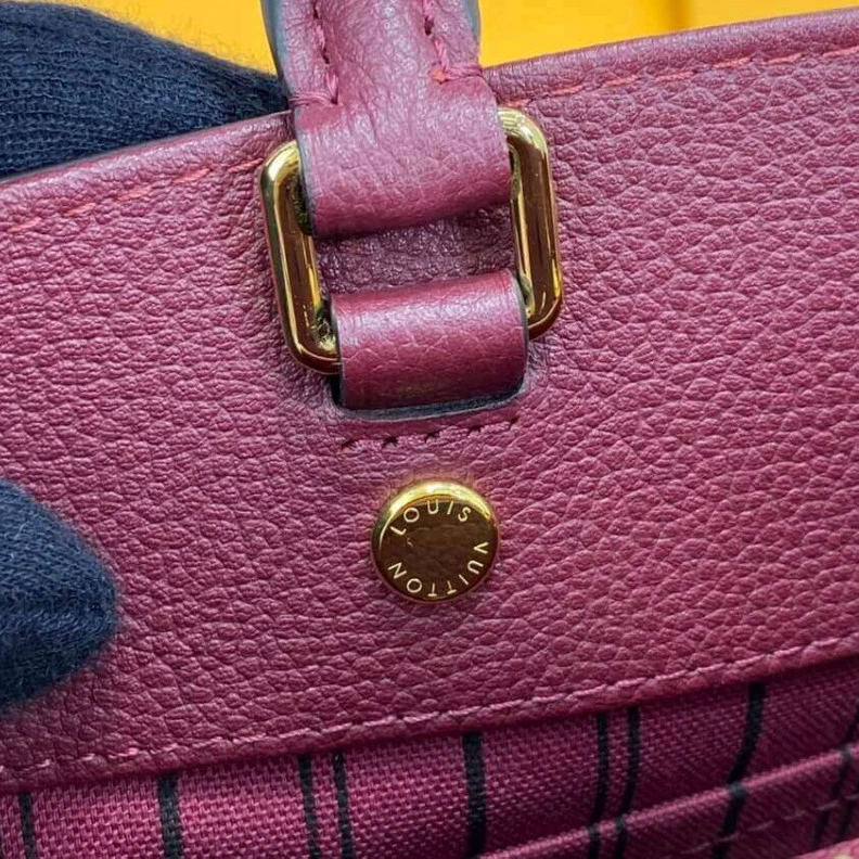 Replica bags lv Key bell Louis Vuitton Monogram Empreinte Leather Montaigne MM Burgundy