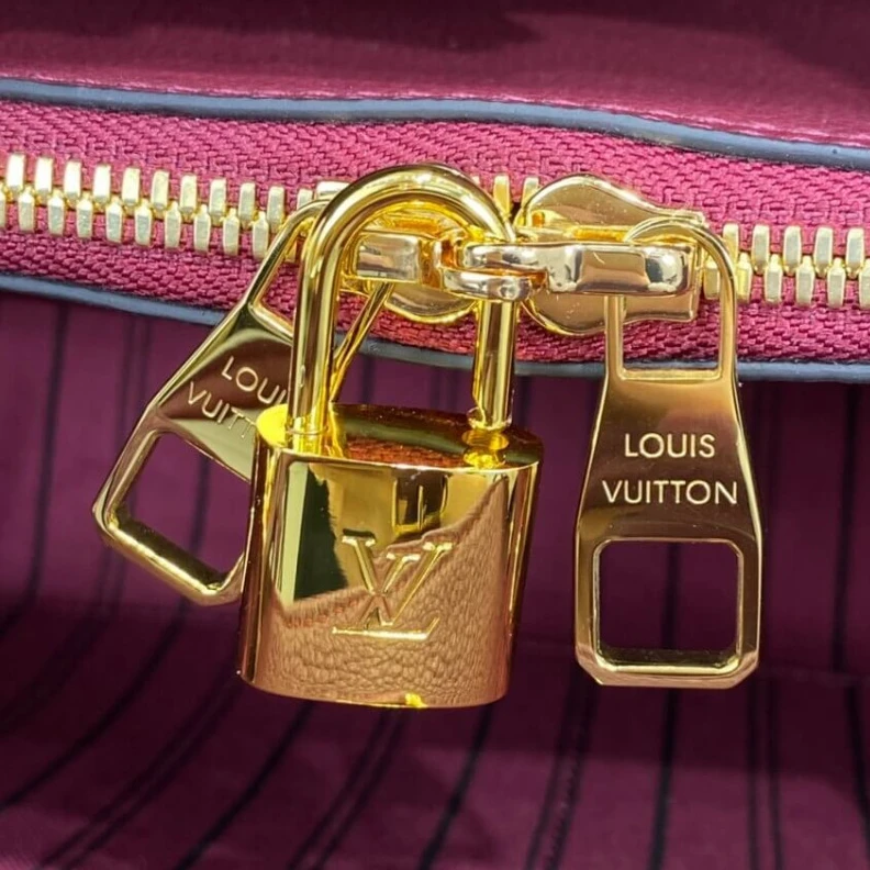 Replica bags lv Key bell Louis Vuitton Monogram Empreinte Leather Montaigne MM Burgundy