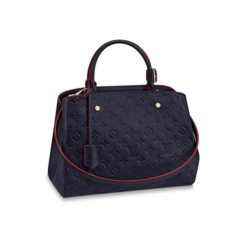 2 wide co LV Monogram Empreinte Leather Montaigne MM Marine Rouge