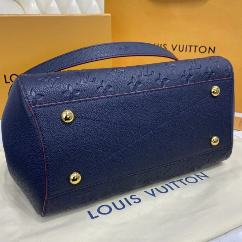 Replica bags lv 2 wide co LV Monogram Empreinte Leather Montaigne MM Marine Rouge