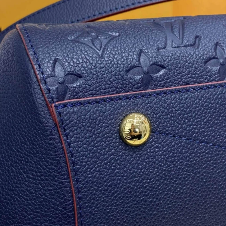 Replica bags lv 2 wide co LV Monogram Empreinte Leather Montaigne MM Marine Rouge