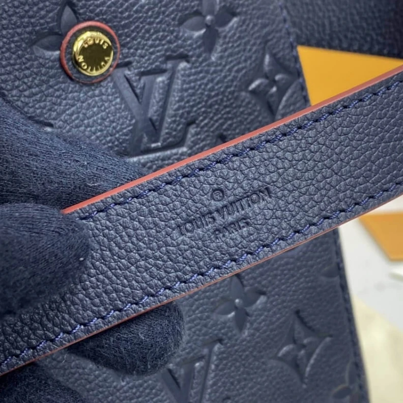 Replica bags lv 2 wide co LV Monogram Empreinte Leather Montaigne MM Marine Rouge