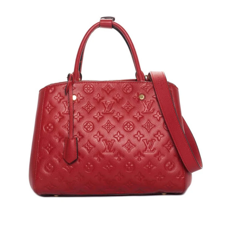 Key bell Louis Vuitton Monogram Empreinte Leather Montaigne MM Red