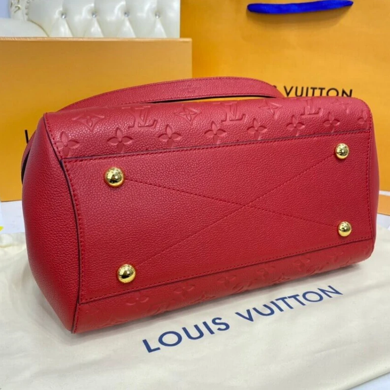 Replica bags lv Key bell Louis Vuitton Monogram Empreinte Leather Montaigne MM Red