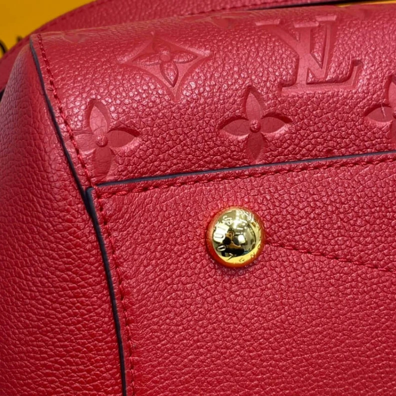 Replica bags lv Key bell Louis Vuitton Monogram Empreinte Leather Montaigne MM Red