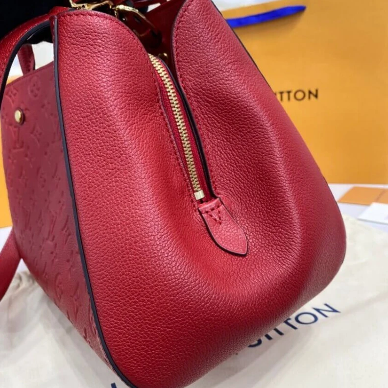 Replica bags lv Key bell Louis Vuitton Monogram Empreinte Leather Montaigne MM Red