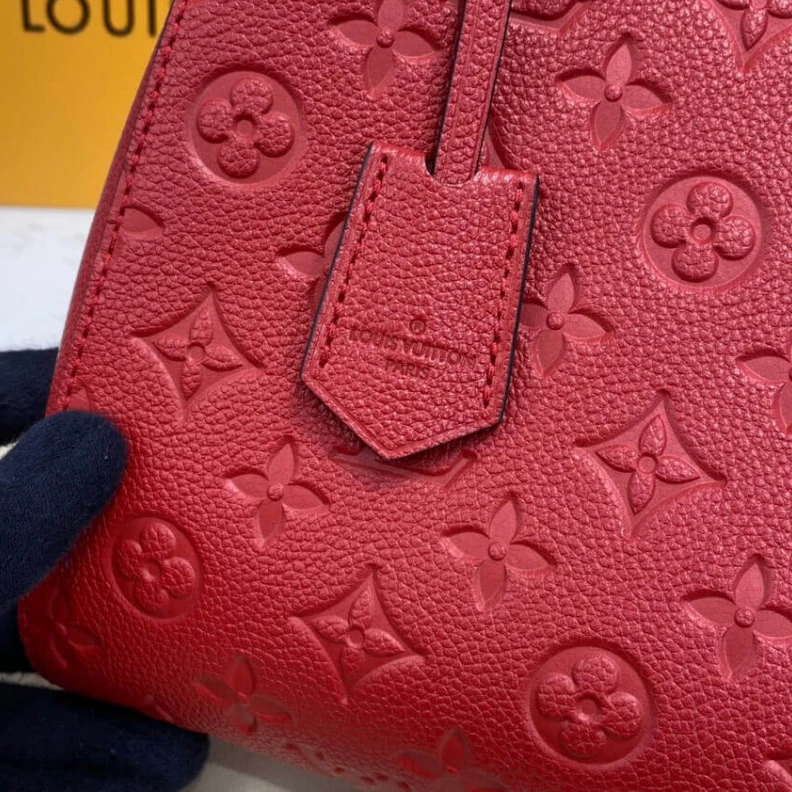Replica bags lv Key bell Louis Vuitton Monogram Empreinte Leather Montaigne MM Red
