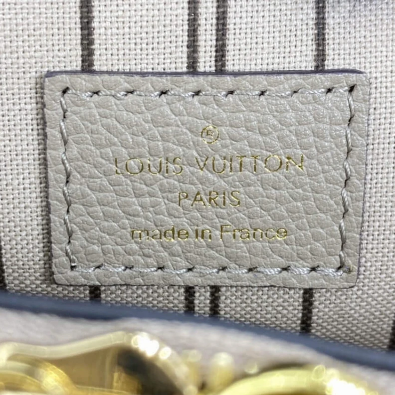 Louis vuitton locations Double sm LV Monogram Empreinte Leather Montaigne MM Tourterelle Grey