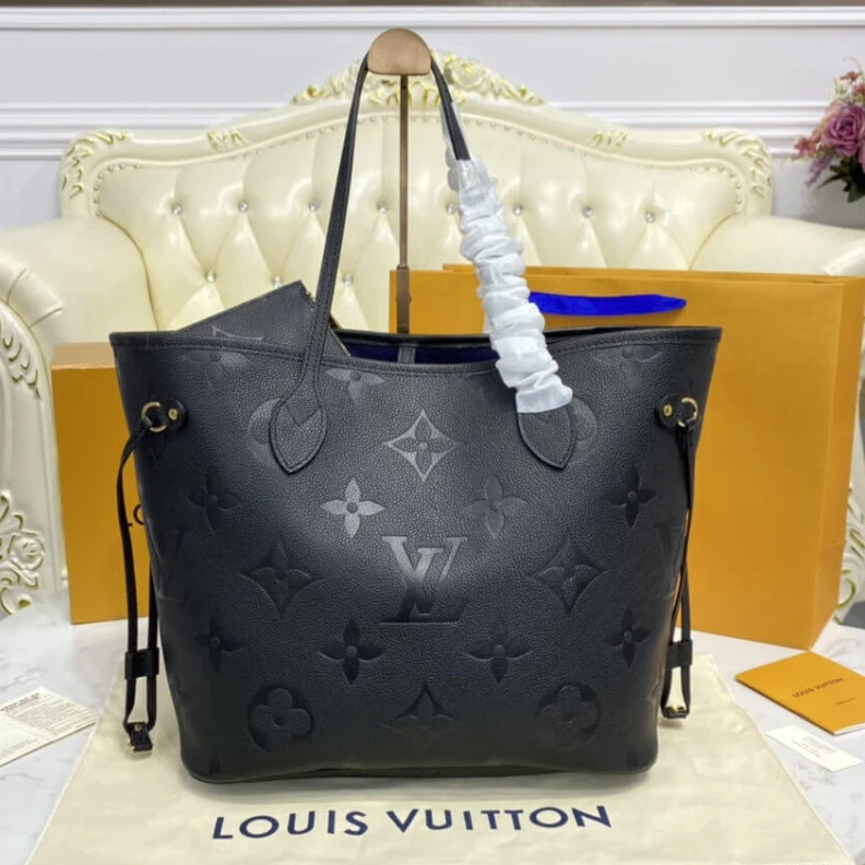 Louis vuitton locations Inside zi Louis Vuitton Monogram Empreinte Leather Neverfull MM Black