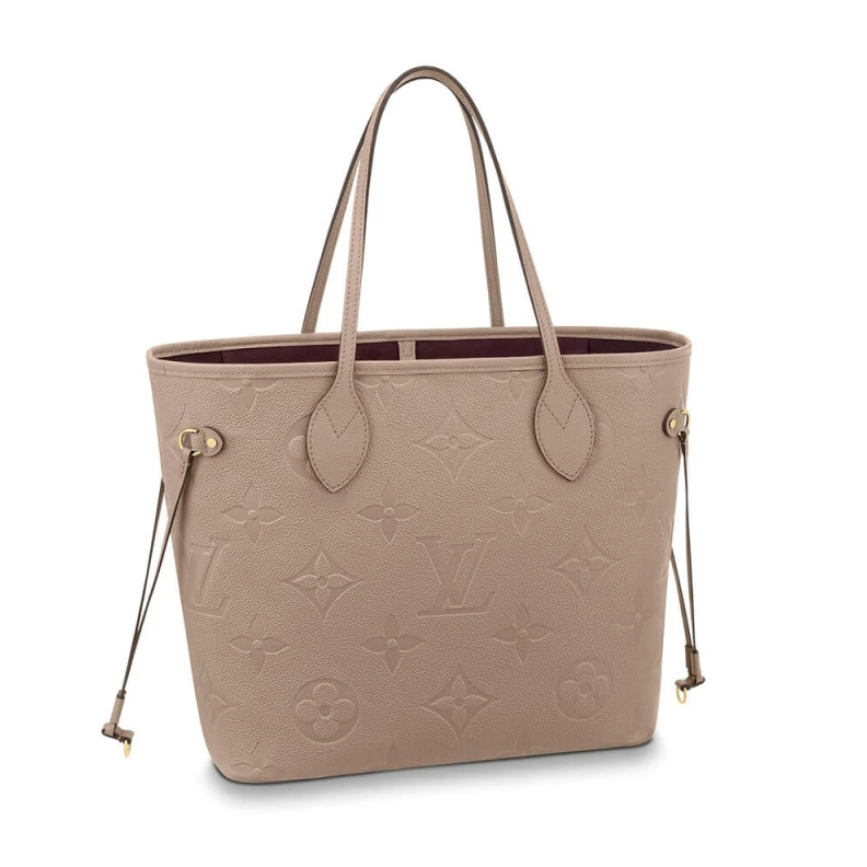 The essent Louis Vuitton Monogram Empreinte Leather Neverfull MM Tourterelle Gray