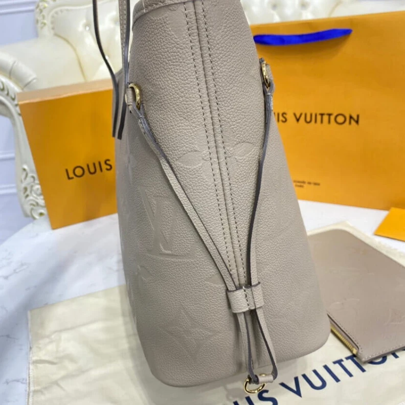 Mythick.ru The essent Louis Vuitton Monogram Empreinte Leather Neverfull MM Tourterelle Gray