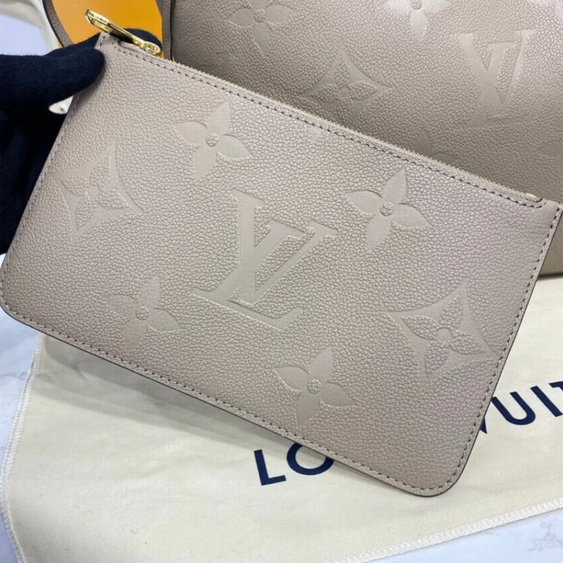 Mythick.ru The essent Louis Vuitton Monogram Empreinte Leather Neverfull MM Tourterelle Gray