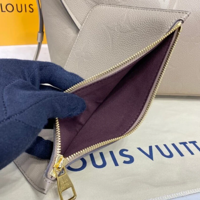 Mythick.ru The essent Louis Vuitton Monogram Empreinte Leather Neverfull MM Tourterelle Gray