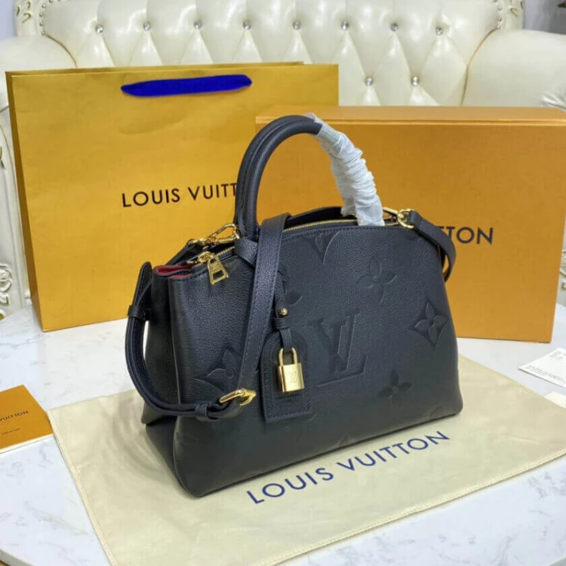 Lv belts replica 2 inside Louis Vuitton Monogram Empreinte Leather Petit Palais Black
