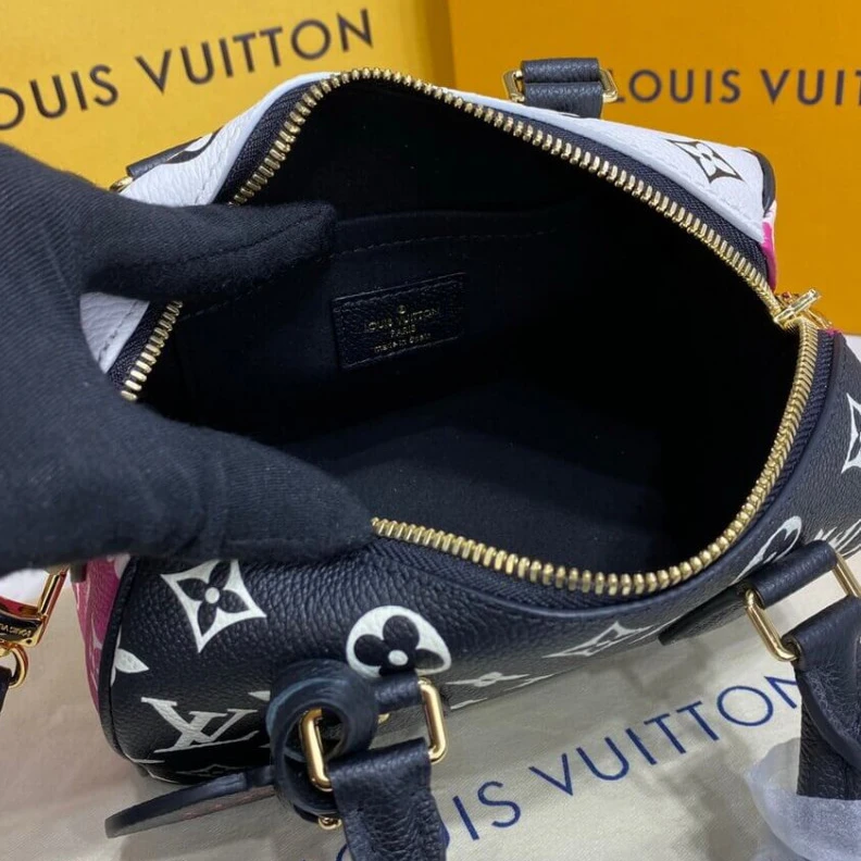 Mythick Handle:Do Louis Vuitton Monogram Empreinte Leather Speedy Bandouliere 20 Black