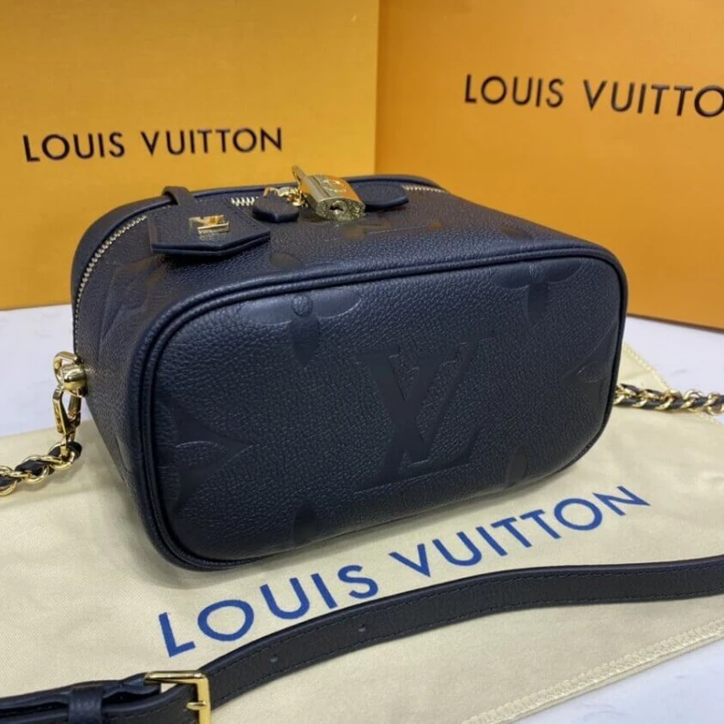 Mythick Black LV Monogram Empreinte Leather Vanity PM Black