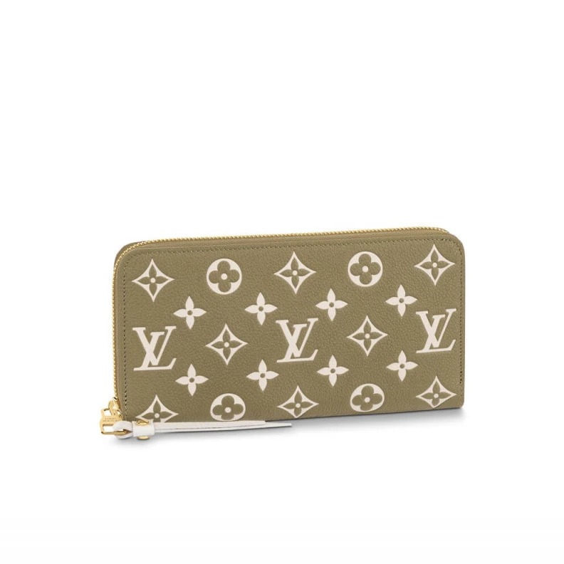 12 card s Louis Vuitton Monogram Empreinte Leather Zippy Wallet Khaki