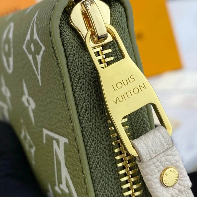 Lv belts replica 12 card s Louis Vuitton Monogram Empreinte Leather Zippy Wallet Khaki