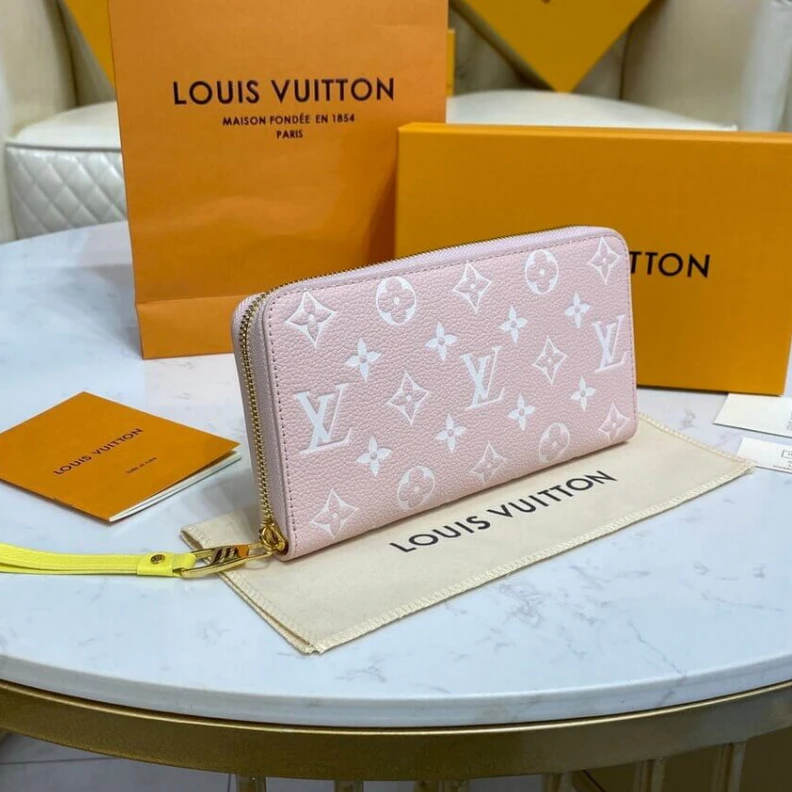 Mythick.ru 19.5 x 10 Louis Vuitton Monogram Empreinte Leather Zippy Wallet Pink