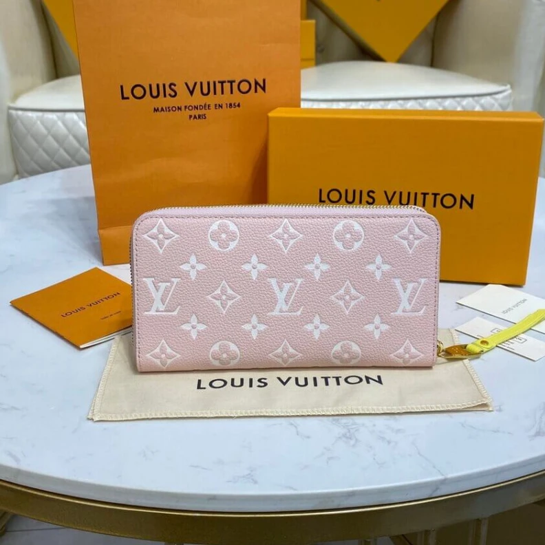 Mythick.ru 19.5 x 10 Louis Vuitton Monogram Empreinte Leather Zippy Wallet Pink