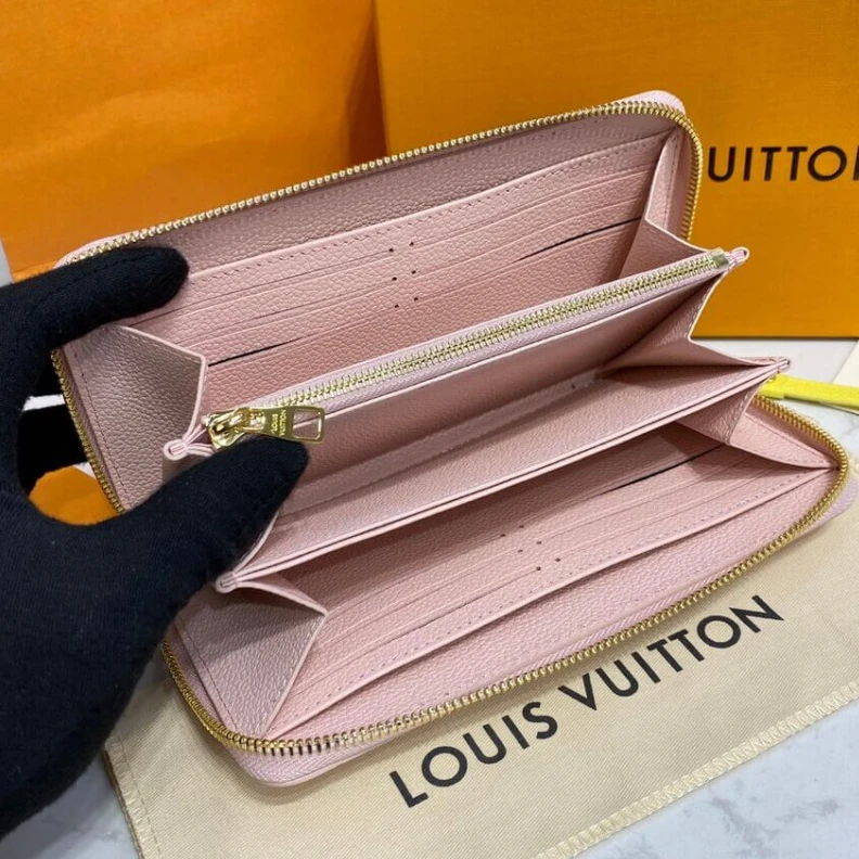 Mythick.ru 19.5 x 10 Louis Vuitton Monogram Empreinte Leather Zippy Wallet Pink