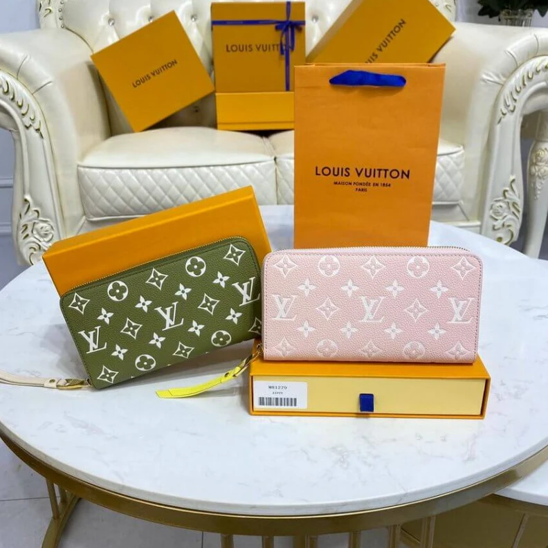 Mythick.ru 19.5 x 10 Louis Vuitton Monogram Empreinte Leather Zippy Wallet Pink