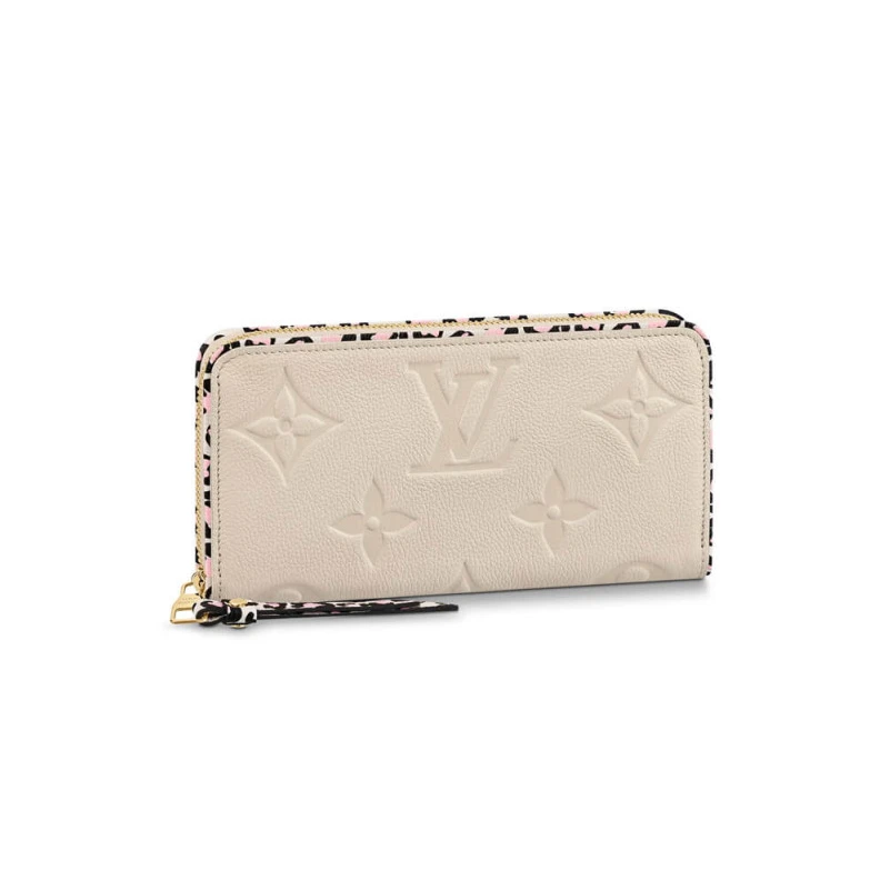 Mythick ru Louis Vuitton Monogram Empreinte Leather with Animal-Print Zippy Wallet Cream
