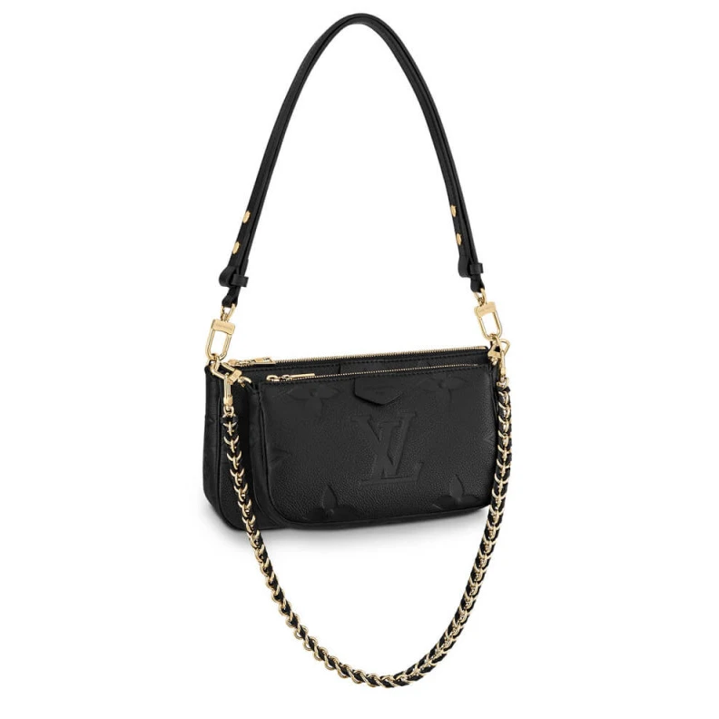 Chain:Rem Louis Vuitton Monogram Empreinte Multi Pochette Accessoires Black